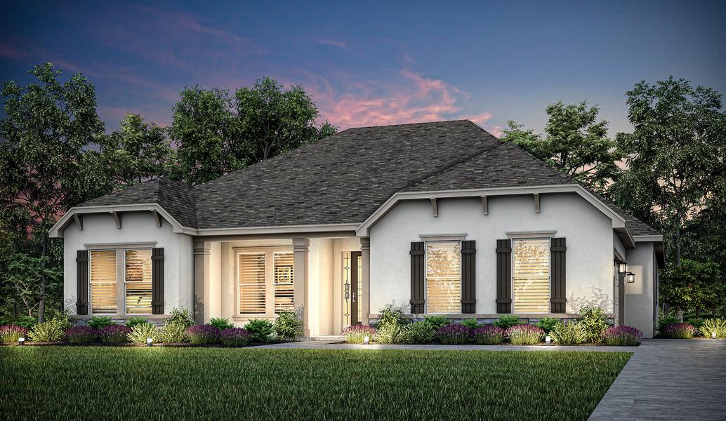 Bella Terra home model at dusk